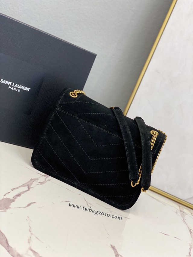 YSL专柜款女包 聖羅蘭經典款MONOGRAM翻蓋麂皮手袋 YSL肩背斜挎包 533037  jjh1072